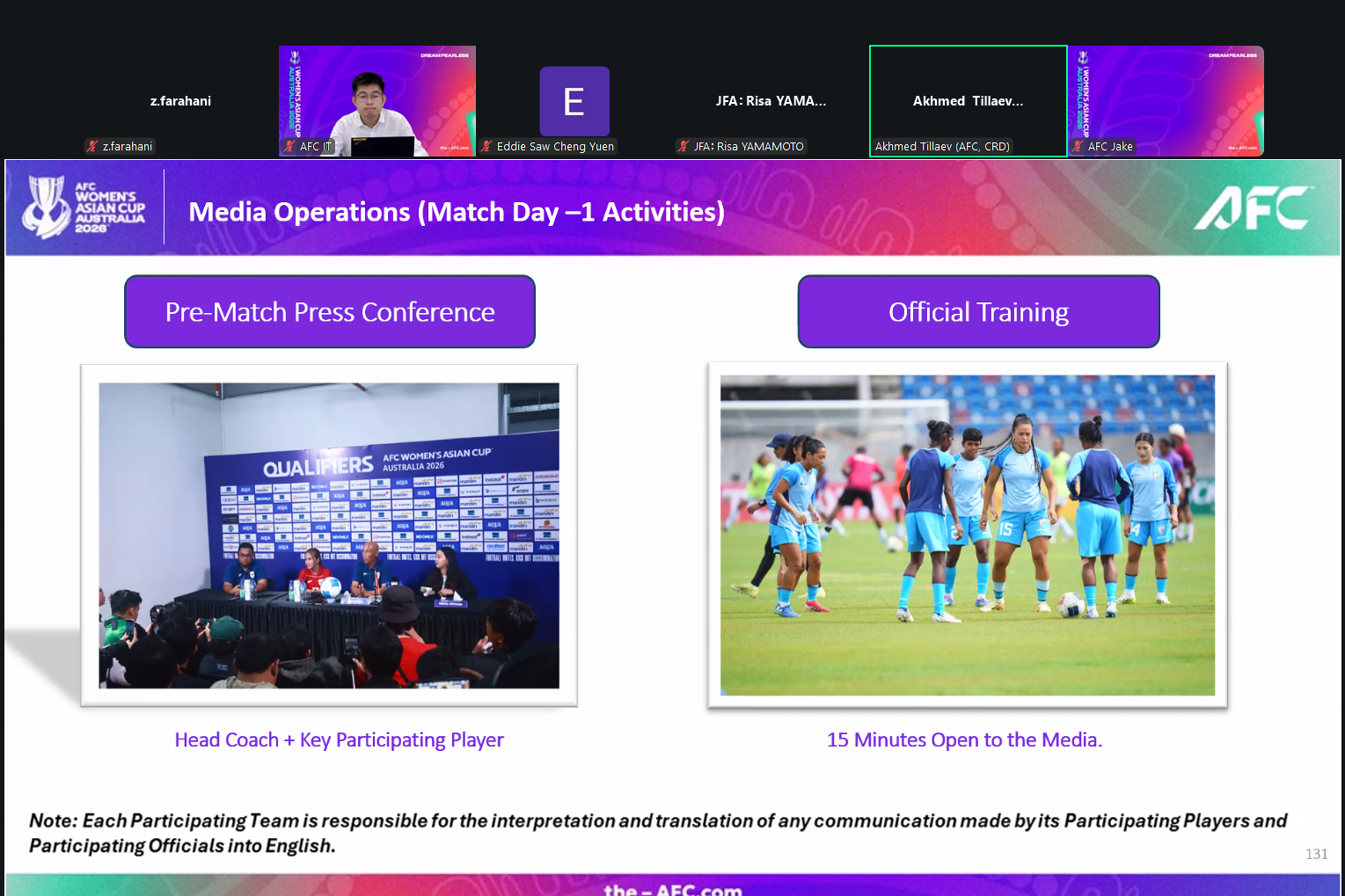 کارگاه آموزشی جام ملت‌های فوتبال بانوان آسیا برگزار شد